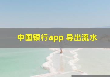 中国银行app 导出流水